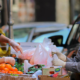 A street vendor sold fruits and vegetables on Beach Street in Chinatown. // LANE TURNER FROM GLOBE STAFF